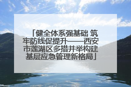 健全体系强基础 筑牢防线促提升——西安市莲湖区多措并举构建基层应急管理新格局
