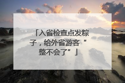 入省检查点发粽子，给外省游客“整不会了”