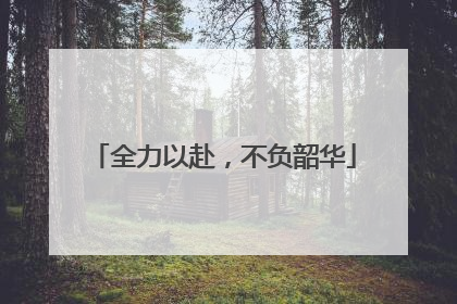 全力以赴，不负韶华