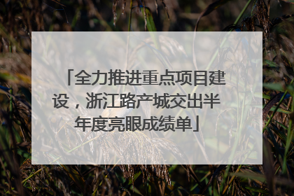 全力推进重点项目建设，浙江路产城交出半年度亮眼成绩单