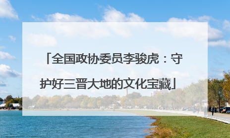 全国政协委员李骏虎：守护好三晋大地的文化宝藏