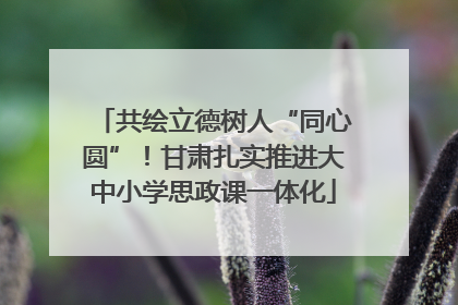 共绘立德树人“同心圆”！甘肃扎实推进大中小学思政课一体化
