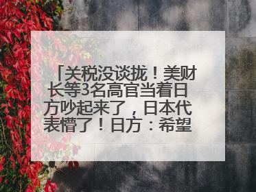 关税没谈拢！美财长等3名高官当着日方吵起来了，日本代表懵了！日方：希望实现石破茂与特朗普的会晤