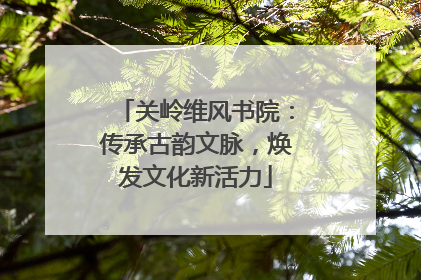 关岭维风书院：传承古韵文脉，焕发文化新活力