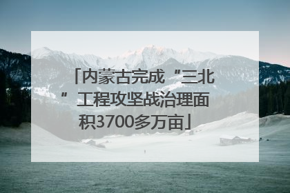 内蒙古完成“三北”工程攻坚战治理面积3700多万亩