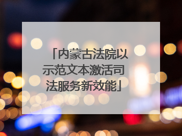 内蒙古法院以示范文本激活司法服务新效能