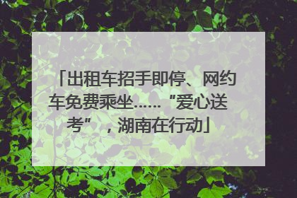 出租车招手即停、网约车免费乘坐……“爱心送考”，湖南在行动