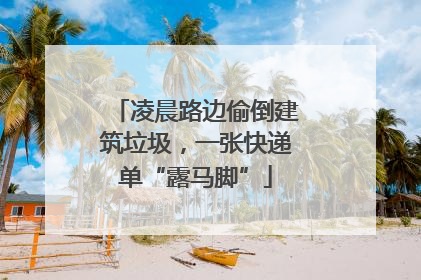 凌晨路边偷倒建筑垃圾，一张快递单“露马脚”