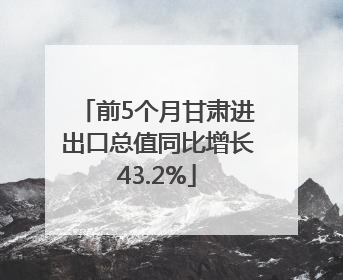 前5个月甘肃进出口总值同比增长43.2%