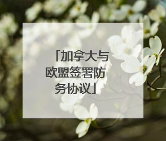 加拿大与欧盟签署防务协议