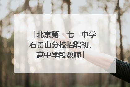北京第一七一中学石景山分校招聘初、高中学段教师