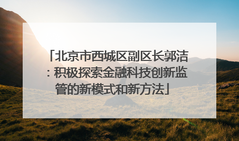 北京市西城区副区长郭洁：积极探索金融科技创新监管的新模式和新方法
