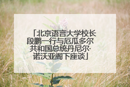 北京语言大学校长段鹏一行与厄瓜多尔共和国总统丹尼尔·诺沃亚阁下座谈