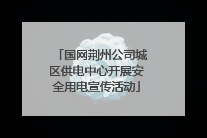 国网荆州公司城区供电中心开展安全用电宣传活动
