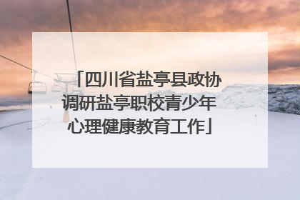 四川省盐亭县政协调研盐亭职校青少年心理健康教育工作