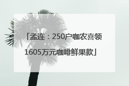 孟连：250户咖农喜领1605万元咖啡鲜果款