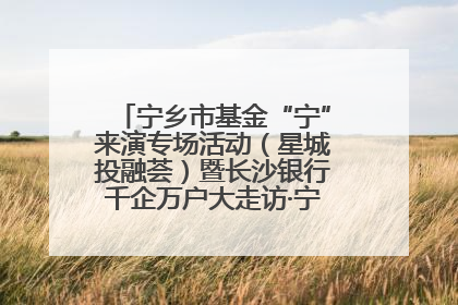 宁乡市基金“宁”来演专场活动（星城投融荟）暨长沙银行千企万户大走访·宁乡专场活动举行