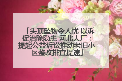 头顶坠物令人忧 以诉促治除隐患 河北大厂：提起公益诉讼推动老旧小区整改排查提速