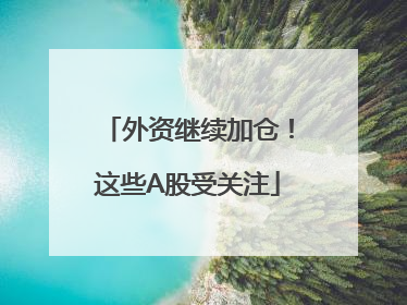 外资继续加仓！这些A股受关注