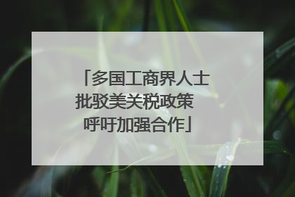 多国工商界人士批驳美关税政策 呼吁加强合作