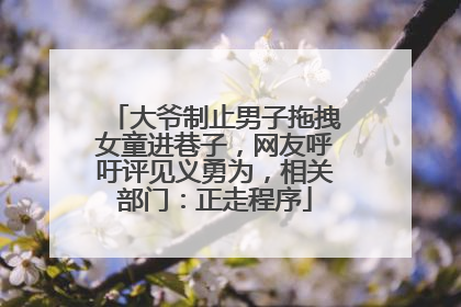 大爷制止男子拖拽女童进巷子，网友呼吁评见义勇为，相关部门：正走程序