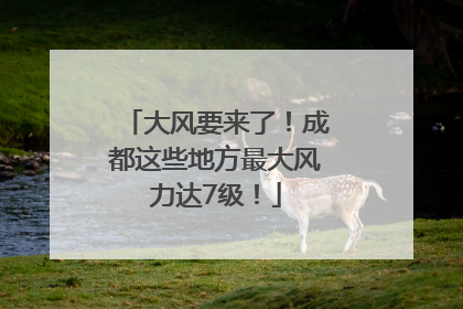 大风要来了！成都这些地方最大风力达7级！