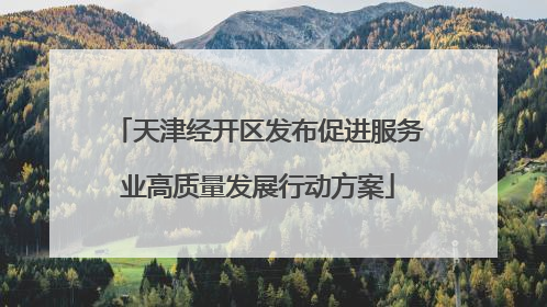 天津经开区发布促进服务业高质量发展行动方案