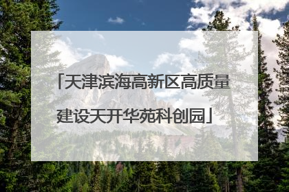 天津滨海高新区高质量建设天开华苑科创园