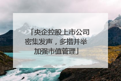 央企控股上市公司密集发声，多措并举加强市值管理