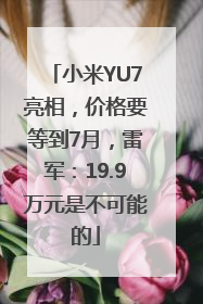 小米YU7亮相，价格要等到7月，雷军：19.9万元是不可能的