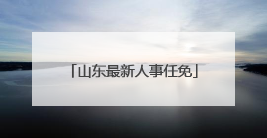 山东最新人事任免