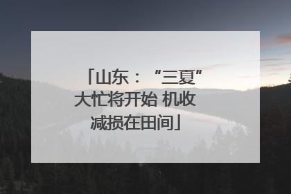 山东：“三夏”大忙将开始 机收减损在田间