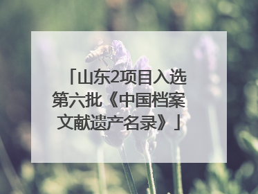 山东2项目入选第六批《中国档案文献遗产名录》