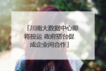 川南大数据中心即将投运 政府搭台促成企业间合作