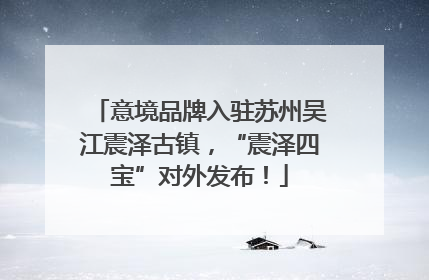 意境品牌入驻苏州吴江震泽古镇，“震泽四宝”对外发布！
