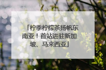 柠季柠檬茶扬帆东南亚！首站进驻新加坡、马来西亚