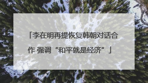 李在明再提恢复韩朝对话合作 强调“和平就是经济”