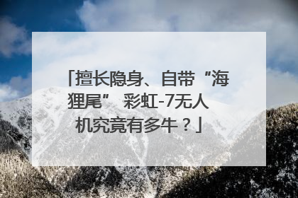 擅长隐身、自带“海狸尾” 彩虹-7无人机究竟有多牛？