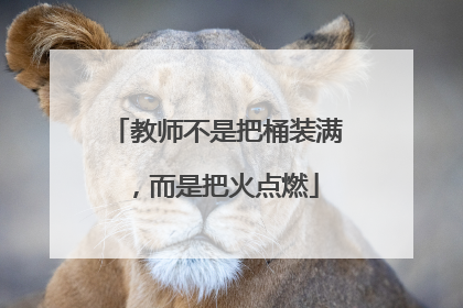 教师不是把桶装满，而是把火点燃