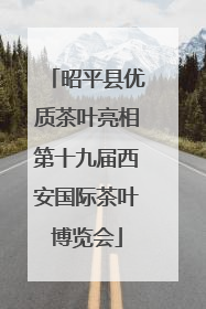 昭平县优质茶叶亮相第十九届西安国际茶叶博览会