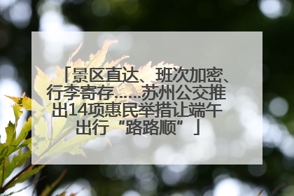 景区直达、班次加密、行李寄存……苏州公交推出14项惠民举措让端午出行“路路顺”