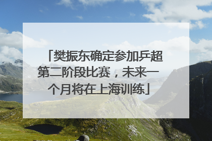 樊振东确定参加乒超第二阶段比赛，未来一个月将在上海训练