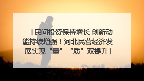 民间投资保持增长 创新动能持续增强！河北民营经济发展实现“量”“质”双提升