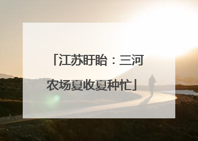 江苏盱眙：三河农场夏收夏种忙
