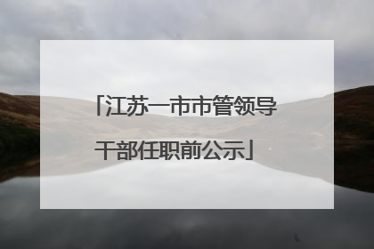 江苏一市市管领导干部任职前公示