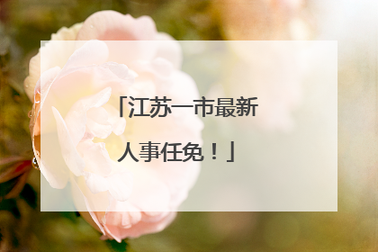 江苏一市最新人事任免！