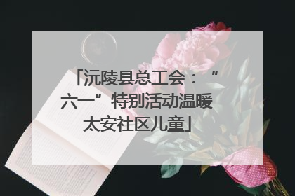 沅陵县总工会：“六一”特别活动温暖太安社区儿童