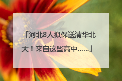 河北8人拟保送清华北大！来自这些高中……
