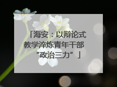 海安：以辩论式教学淬炼青年干部“政治三力”