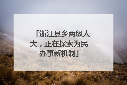 浙江县乡两级人大，正在探索为民办事新机制